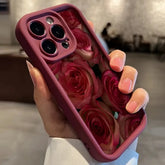 Vintage Rose Art Silicone Phone Case for iPhone